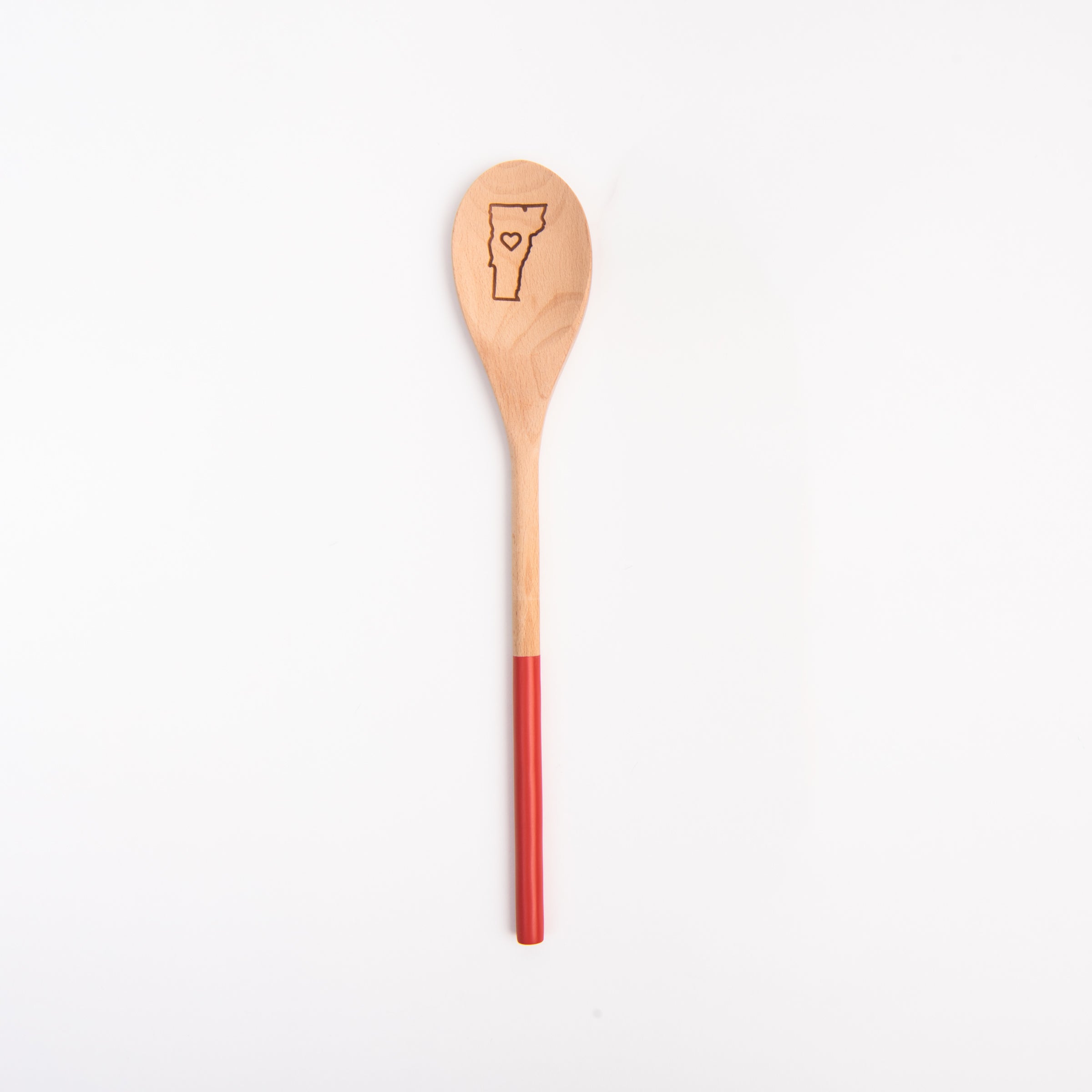 ILOVERMONT Wooden Spoon - Red on a white background at Addison West