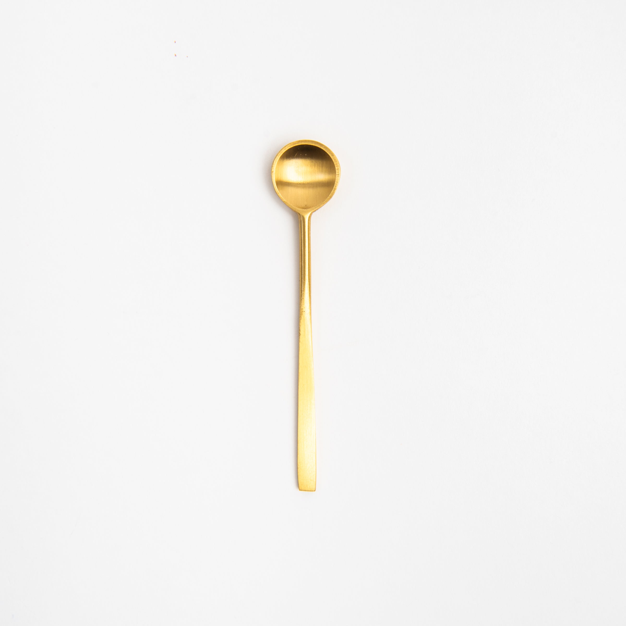 Inspired Brass Spoon on a white background at Addison West