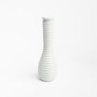 Vintage Ripple Milk Glass Bud Vase on a white background at Addison West