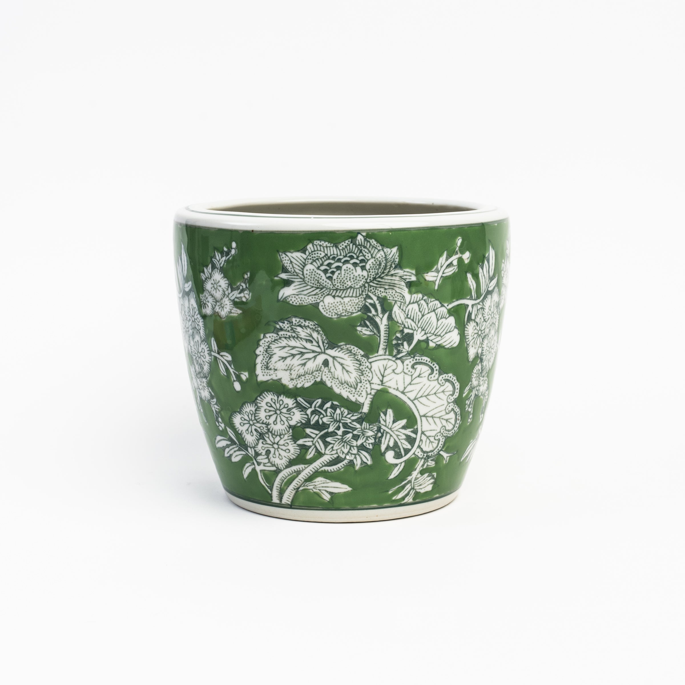 Countryside Hand Painted Cachepot - Large on a white background at Addison West