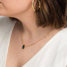 Elli Parr Simmons Beaded Labradorite Necklace on a model at Addison West