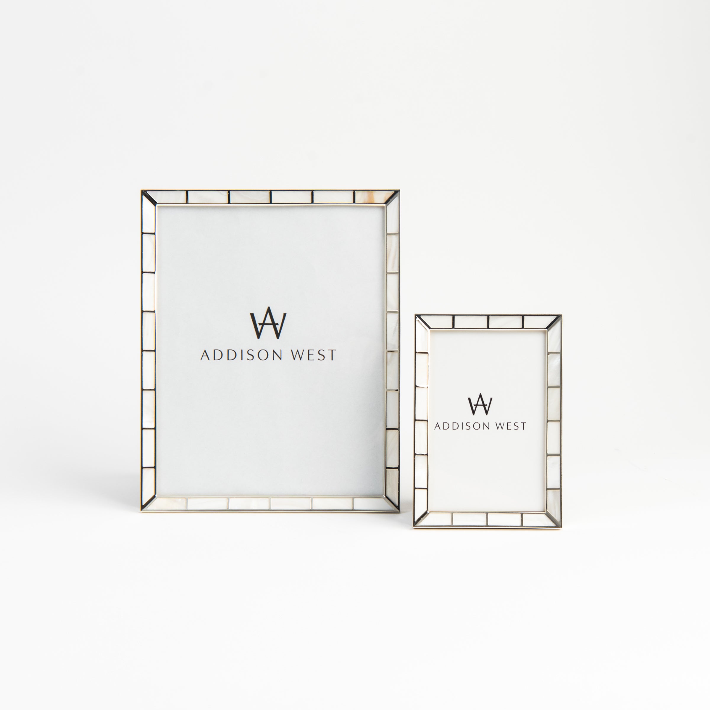 Luminous Pearl Picture Frame 8x10 and 4x6 on a white background at Addison West