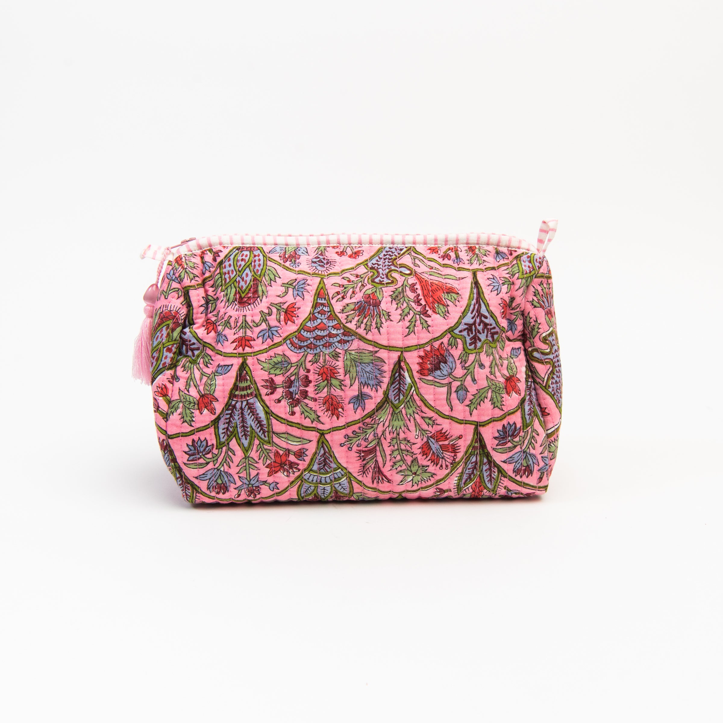 Pink Tulip Toiletry Bag on a white background at Addison West