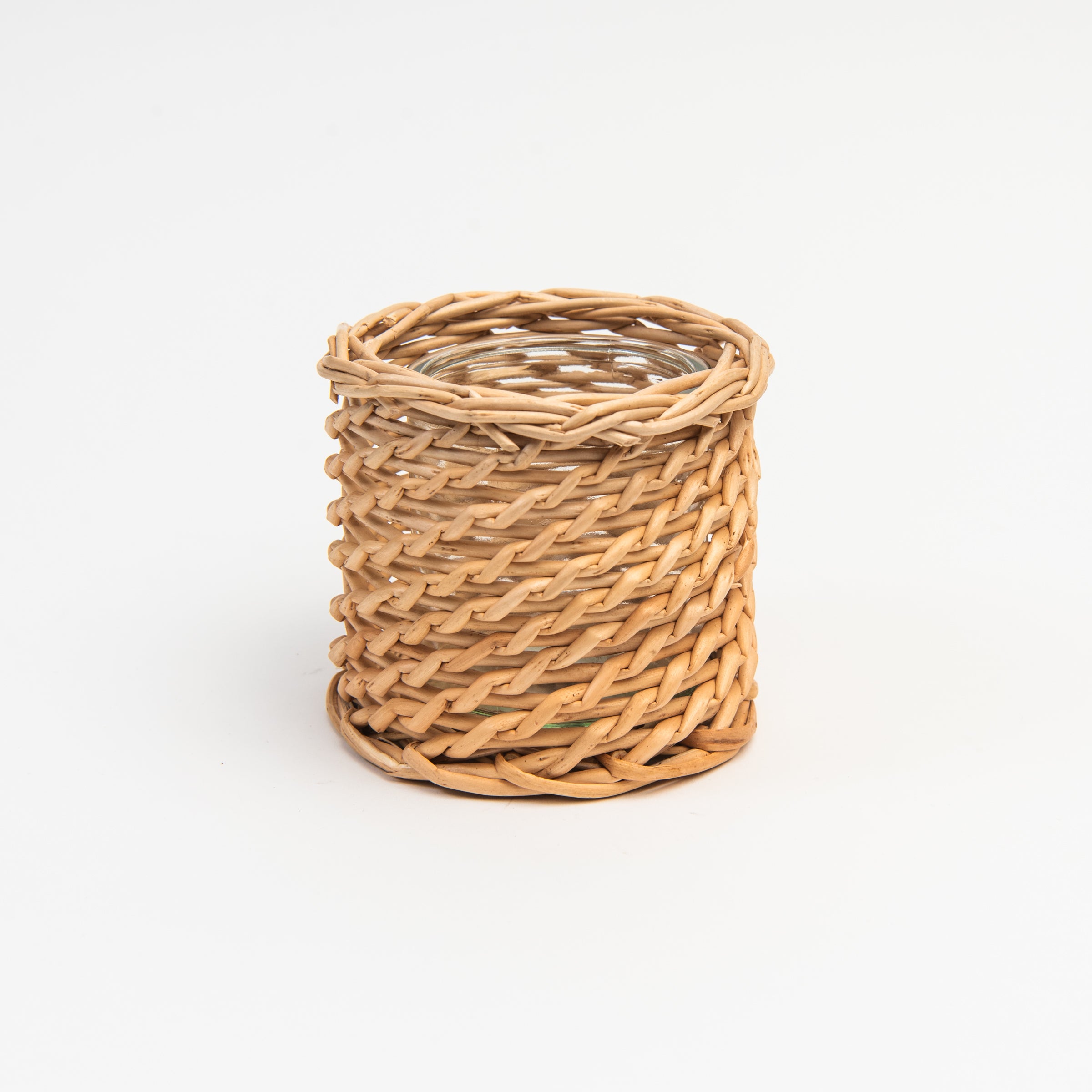 Basketweave Candle Holder, Classic on a white background at Addison West