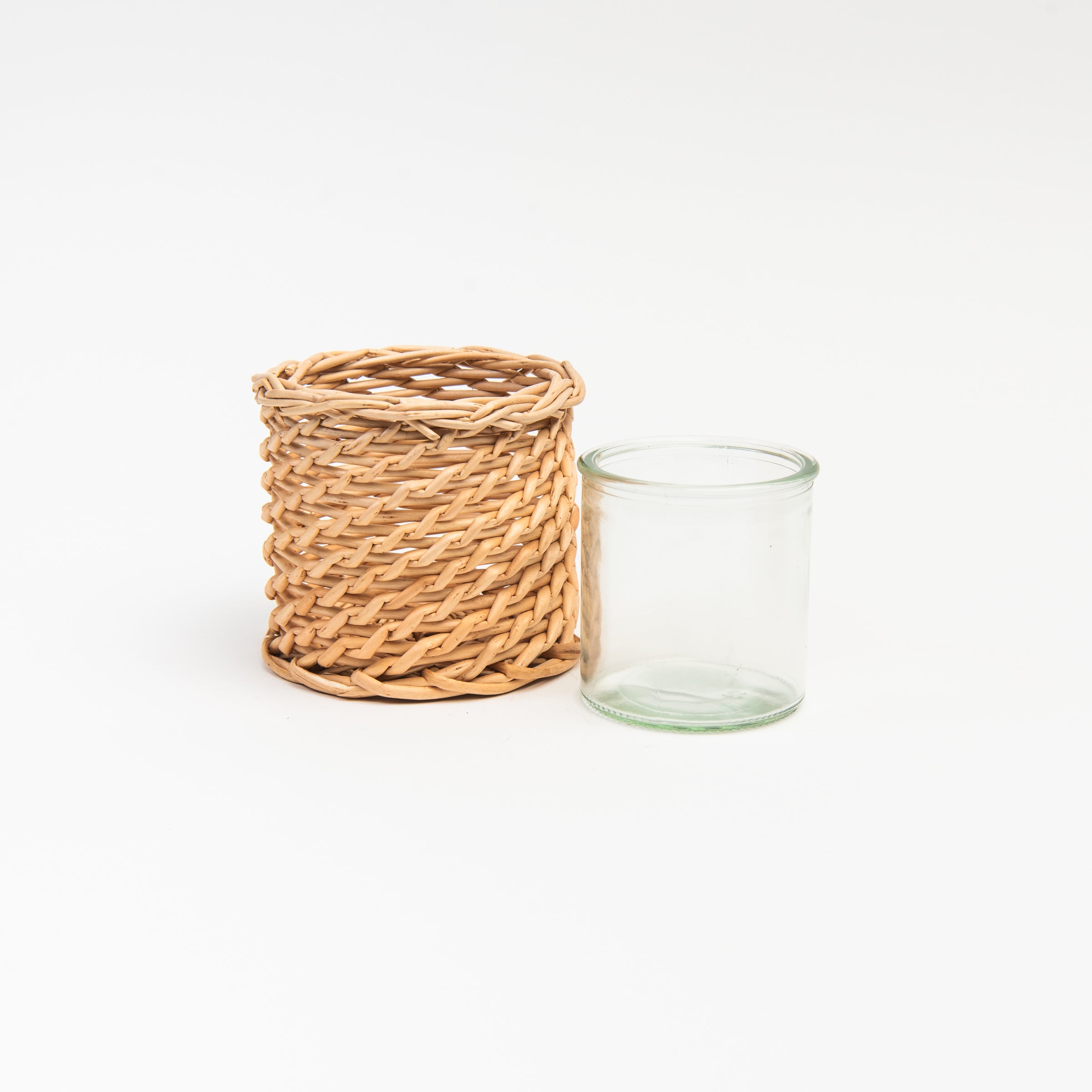 Basketweave Candle Holder, Classic on a white background at Addison West