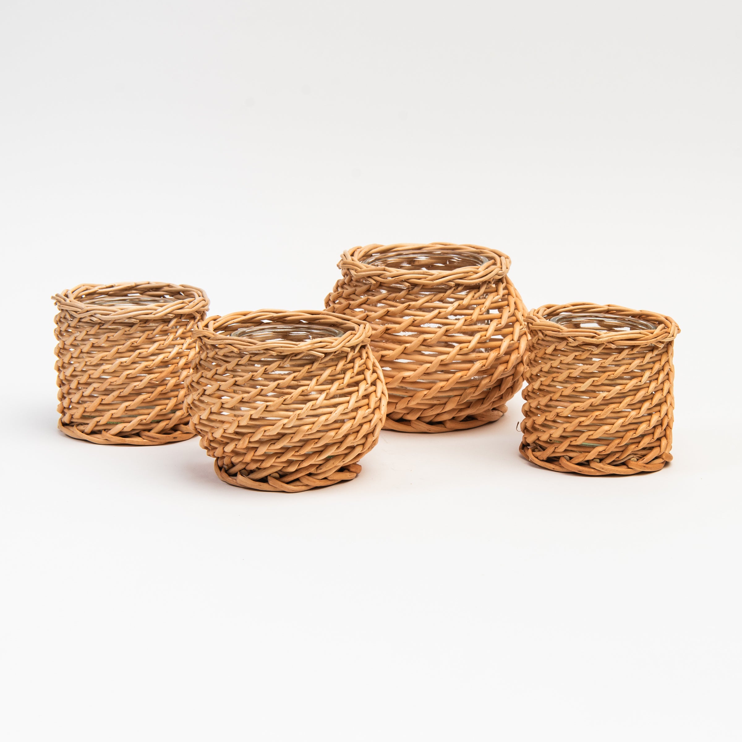 Basketweave Candle Holder, Classic on a white background at Addison West