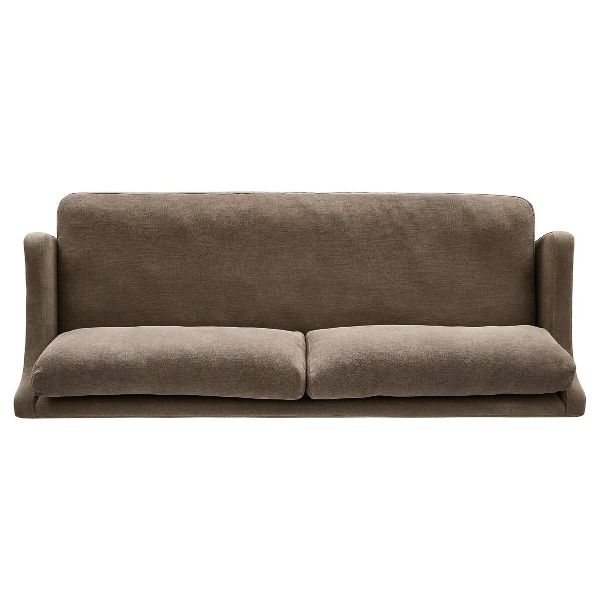 Top of Amber Lewis x Four Hands Aurelia Sofa in Broadway Coffee on a white background at Addison West