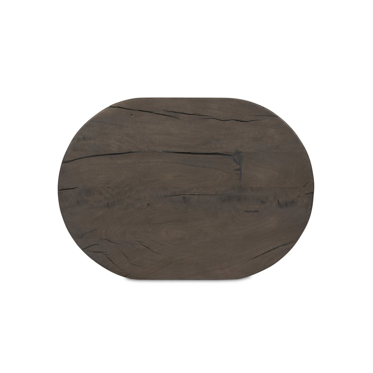 Top of Amber Lewis x Four Hands Charnes End Table in Aged Belgium Bleach on a white background at Addison West