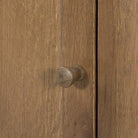 Close up of Amber Lewis x Four Hands Poppy Nightstand in Saddle Brown on a white background at Addison West