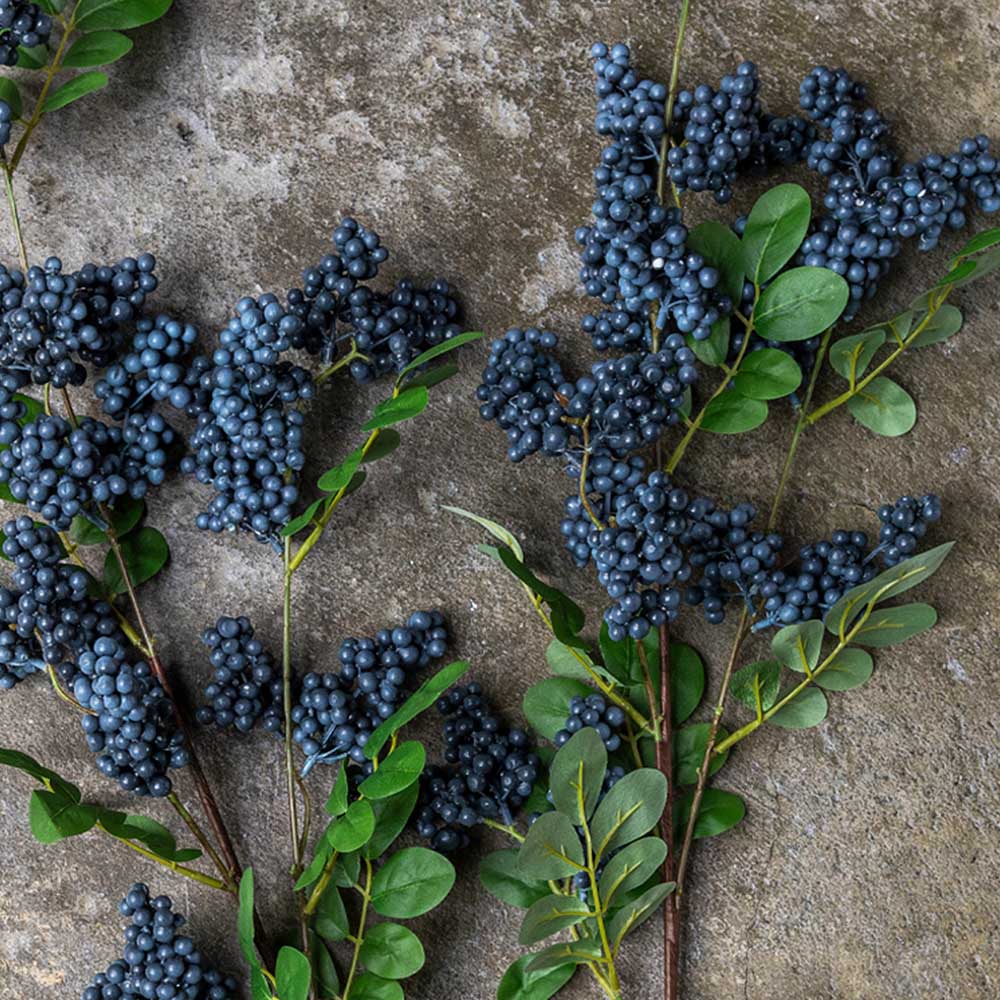 Abigail Ahern Artificial Bilberry Branch on a grey background at Addison West