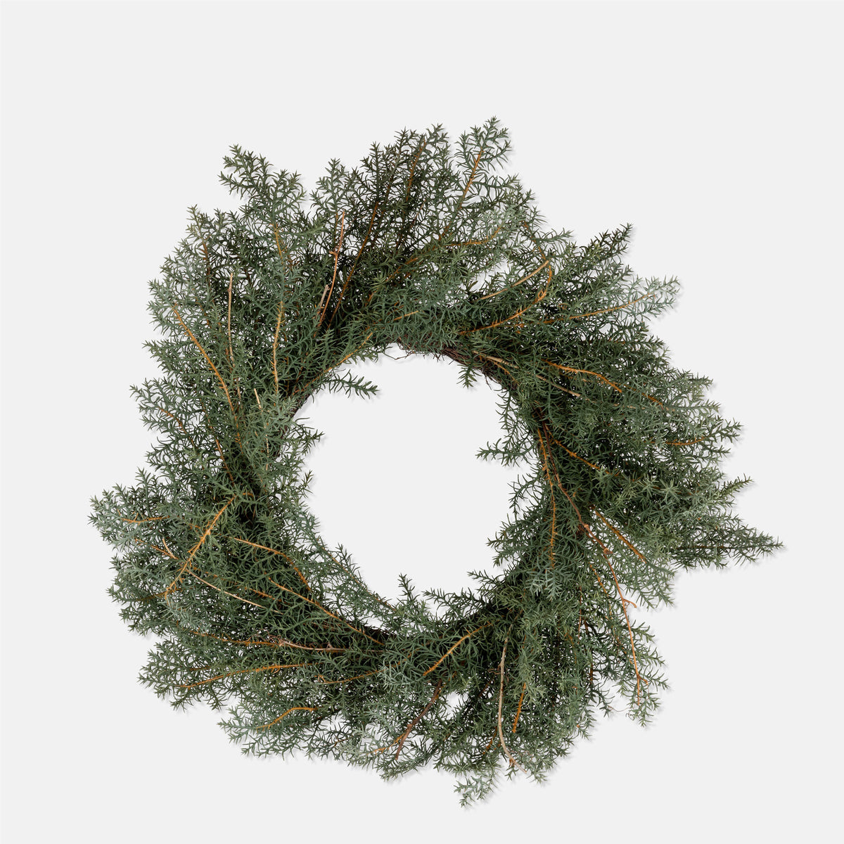 Abigail Ahern Artificial Juniper Wreath on a white background at Addison West