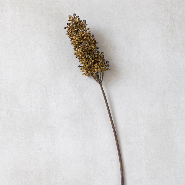 Abigail Ahern Faux Sorghum Stem in Umber on a beige background at Addison West