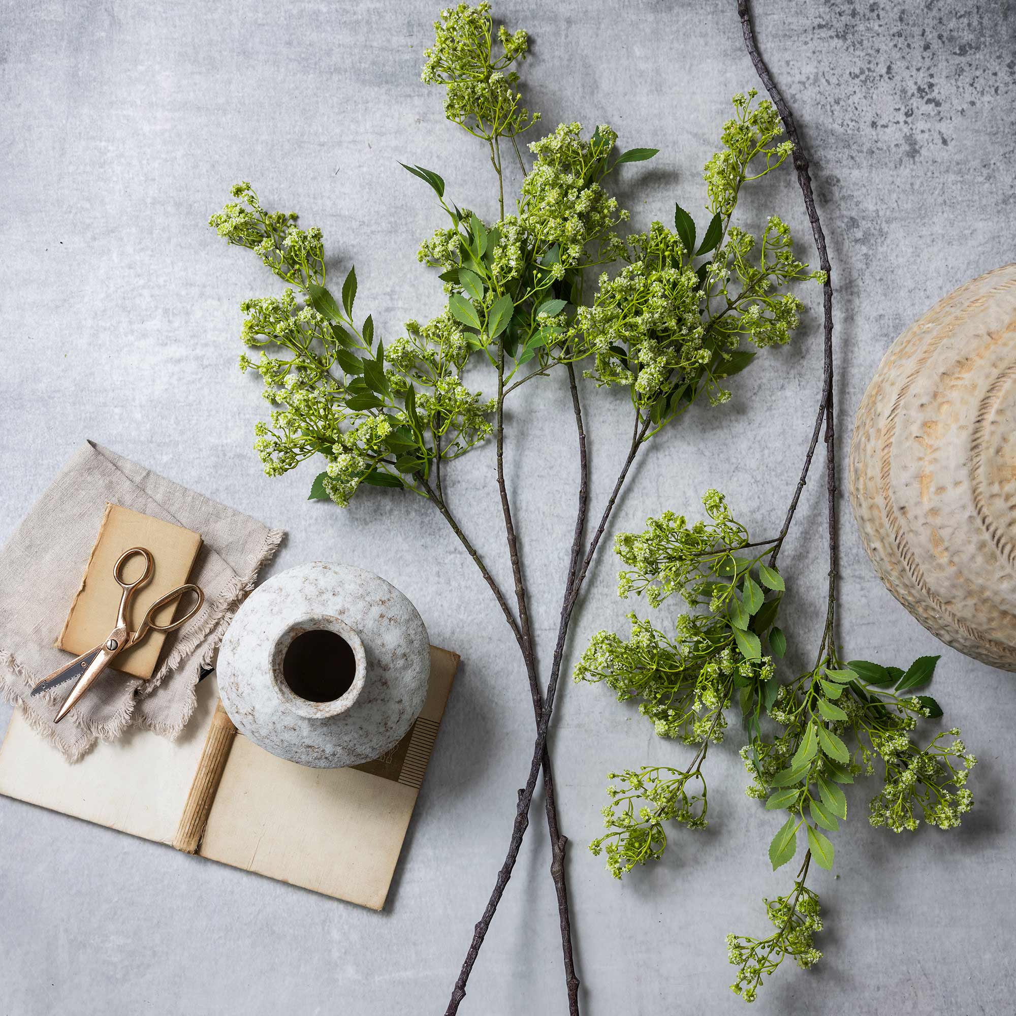 Abigail Ahern Faux Summer Garden Branch on a grey background at Addison West