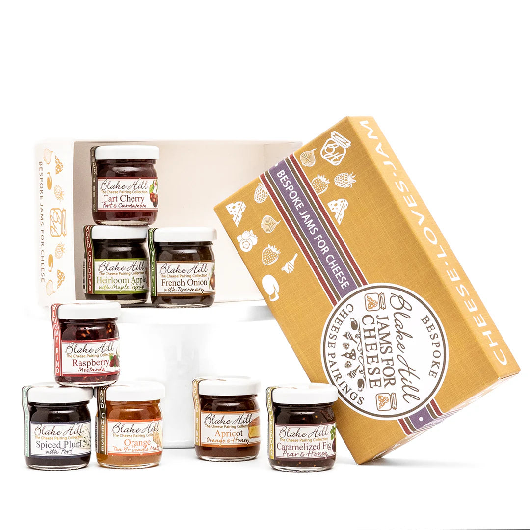 Blake Hill Jam Sampler Gift Box, Cheese Pairing on a white background at Addison West