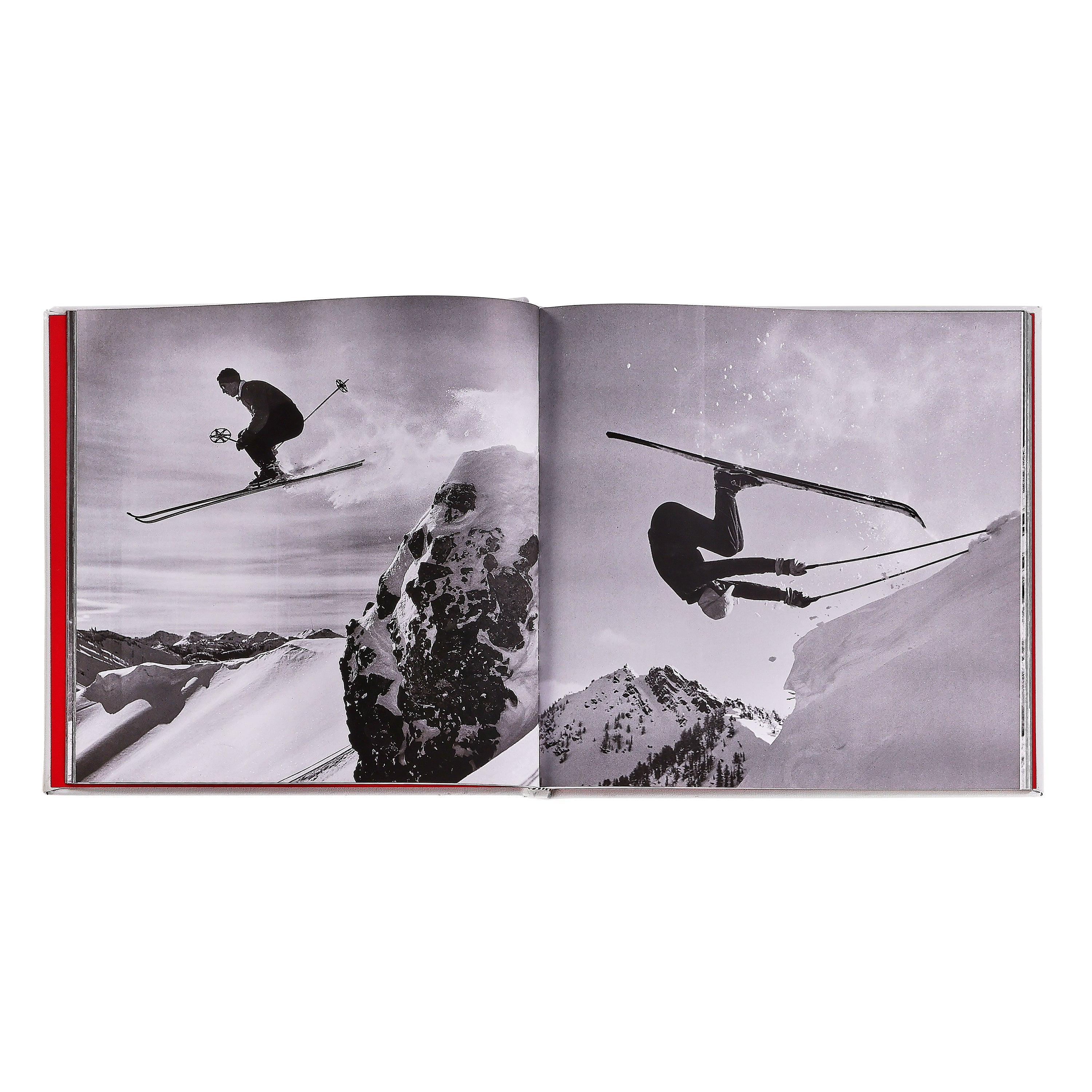 Vintage Skiing Leather Bound Edition on white background at Addison West.