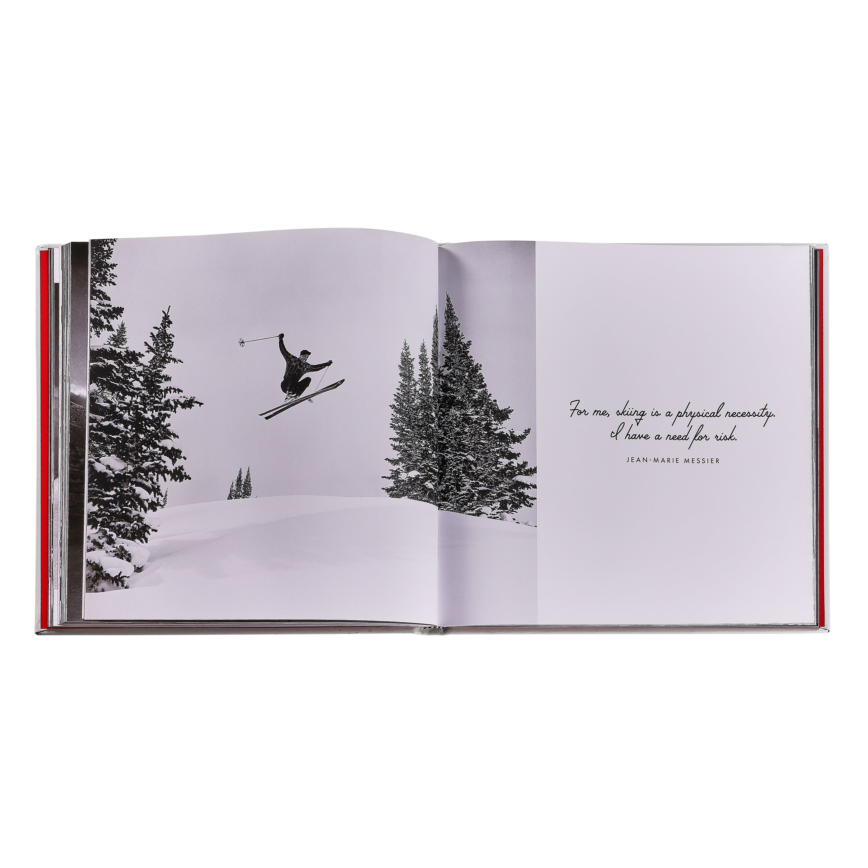 Vintage Skiing Leather Bound Edition on white background at Addison West.