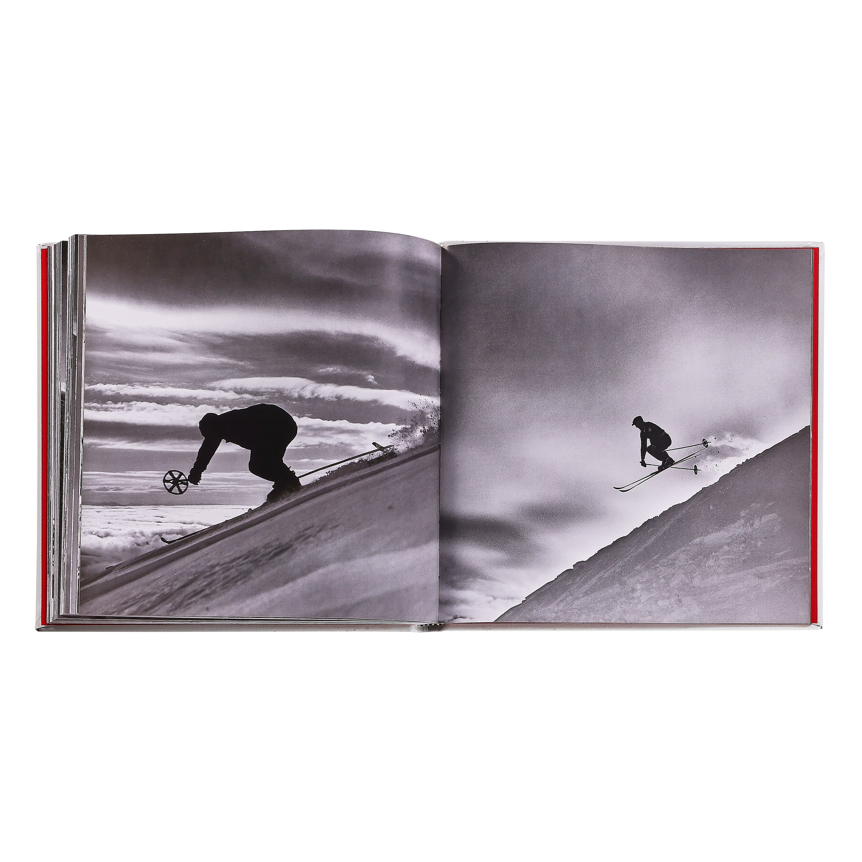 Vintage Skiing Leather Bound Edition on white background at Addison West.