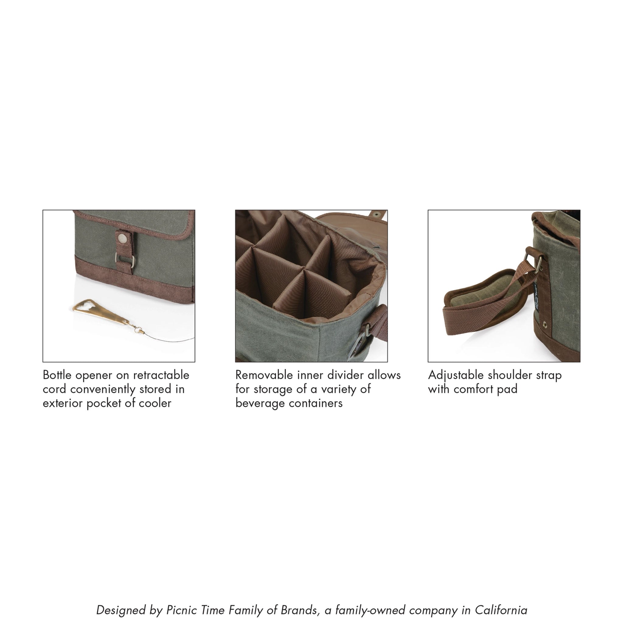 Beer Caddy Cooler Tote with Opener - Addison West