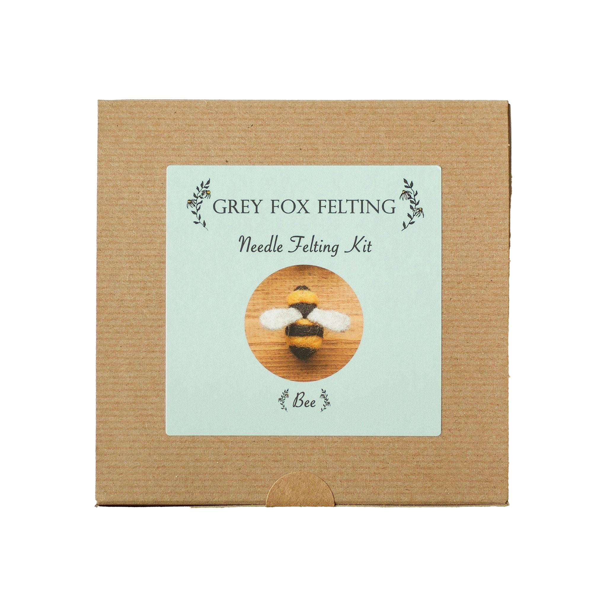Bees Needle Felting Kit in a craft box on a white background