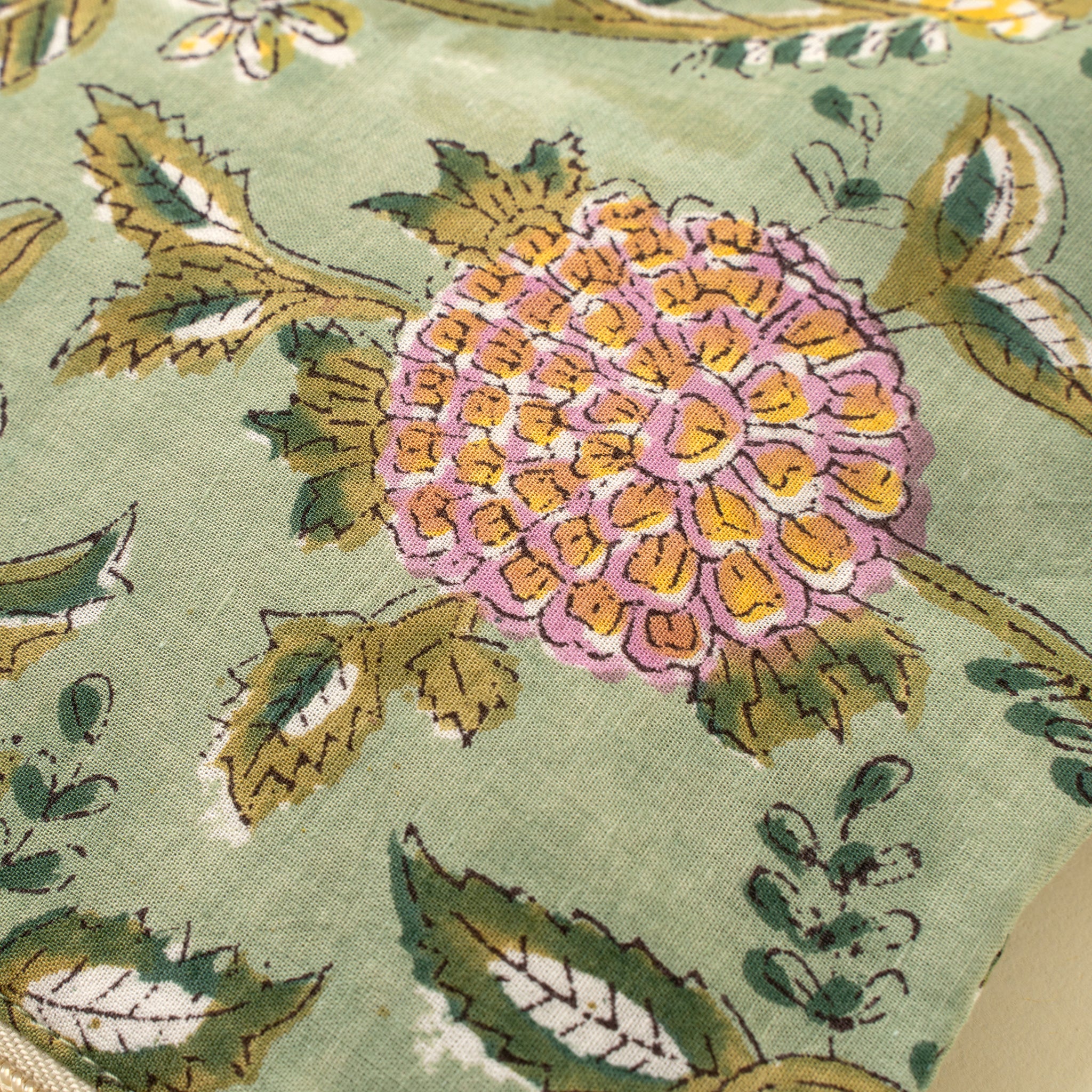 Block Print Pouch in Green at Addison West