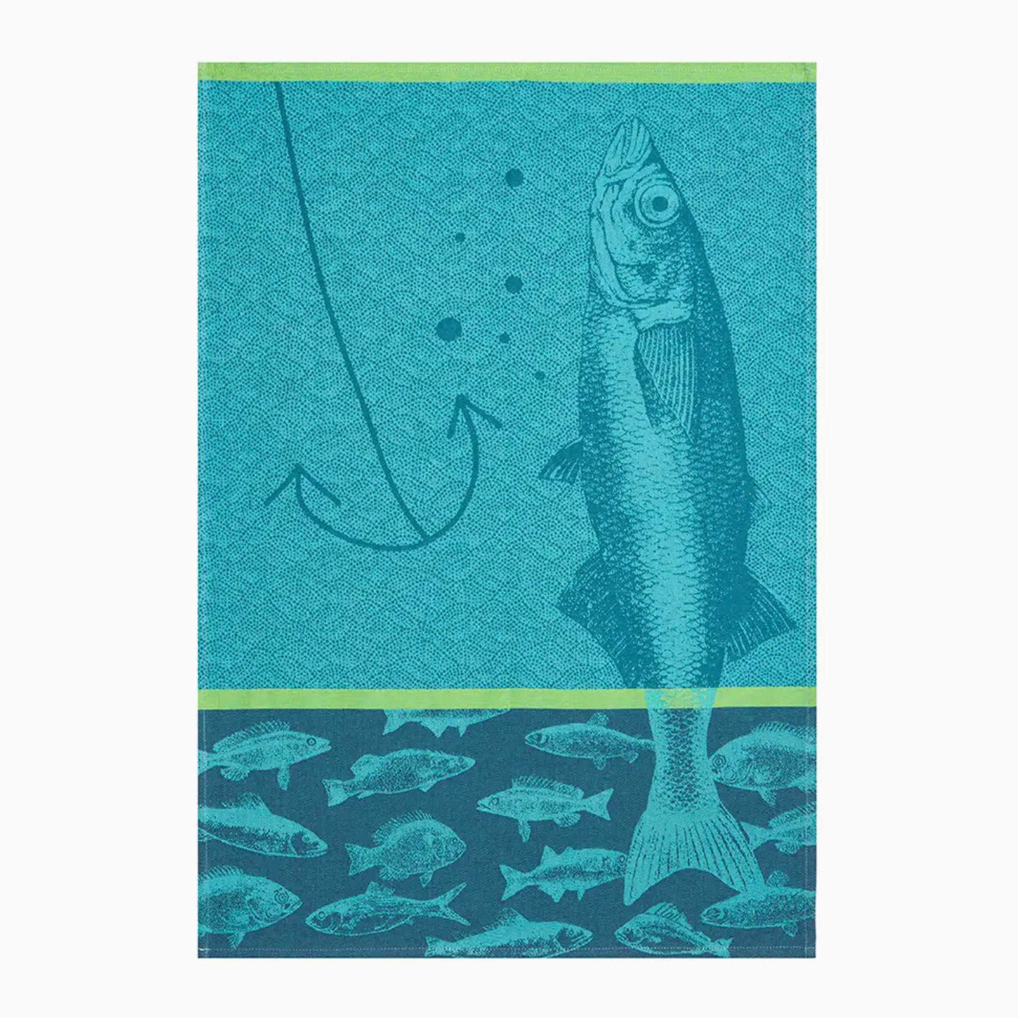 Blue Fish French Jacquard Tea Towel - Addison West