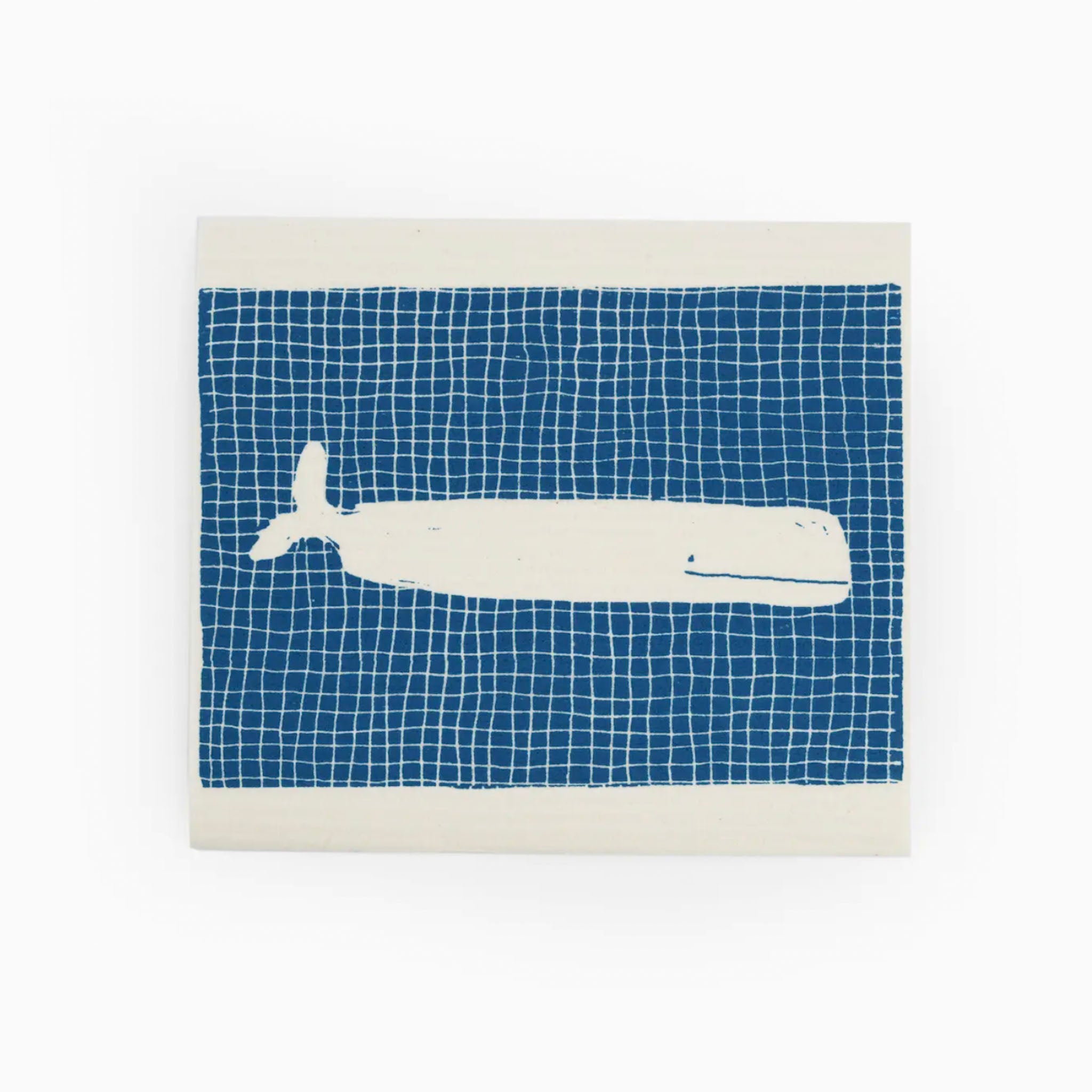 Blue Whale Swedish Cloth on a white background