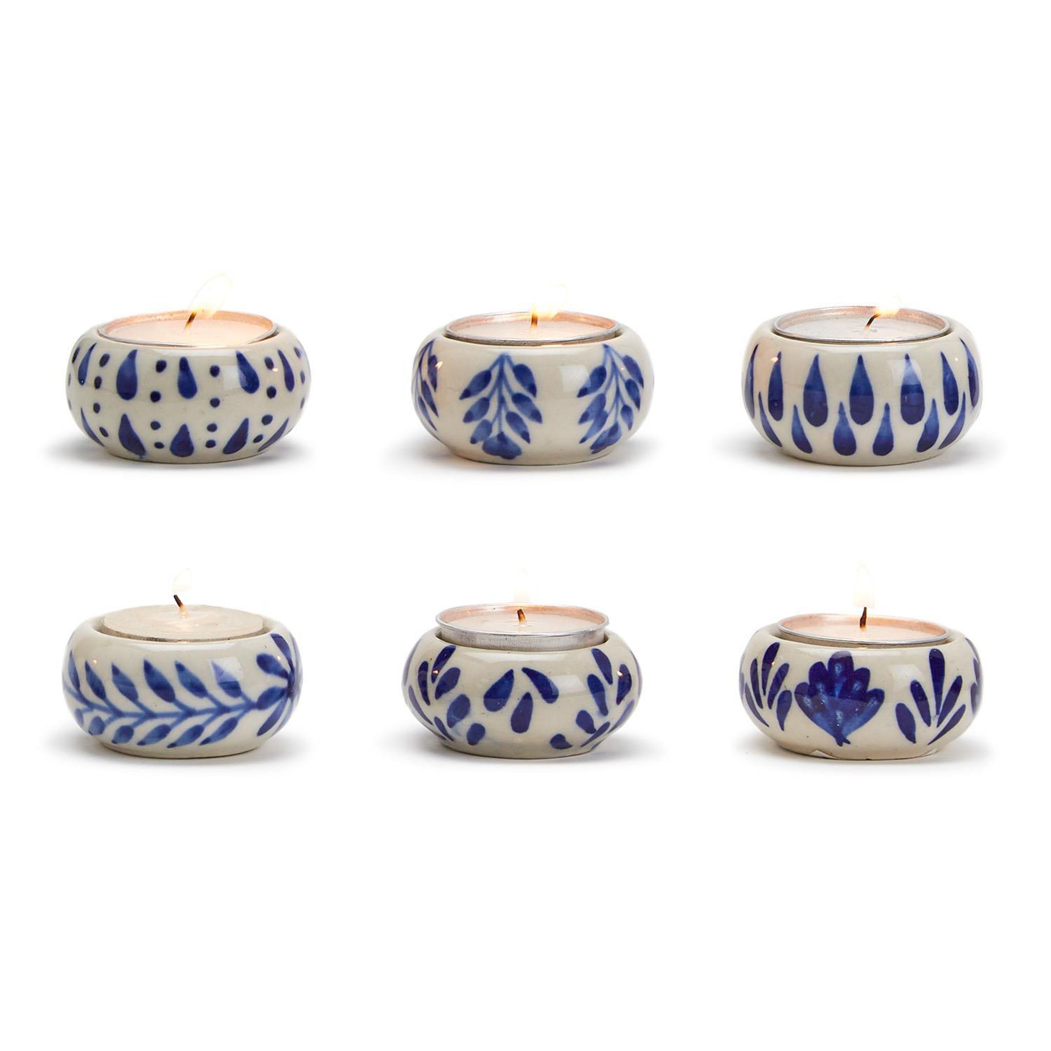 Blue + White Chinoiserie Tealight Holder - Addison West