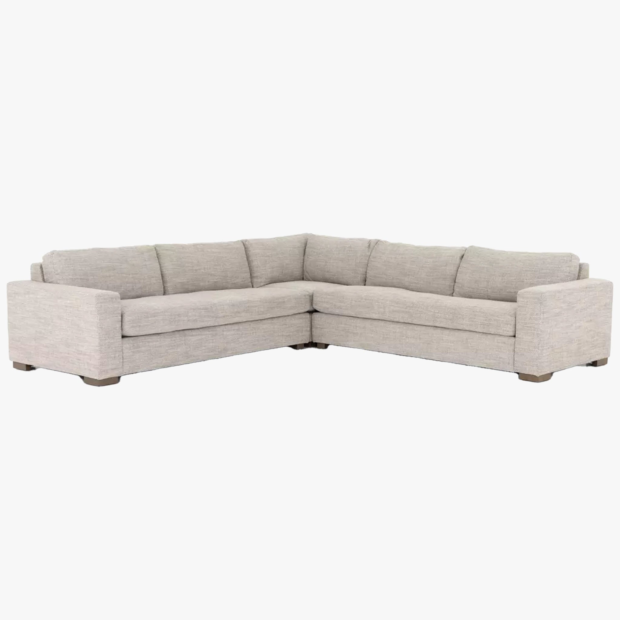Four Hands Boone Small 3-Piece Sectional in Thames Coal on a white background