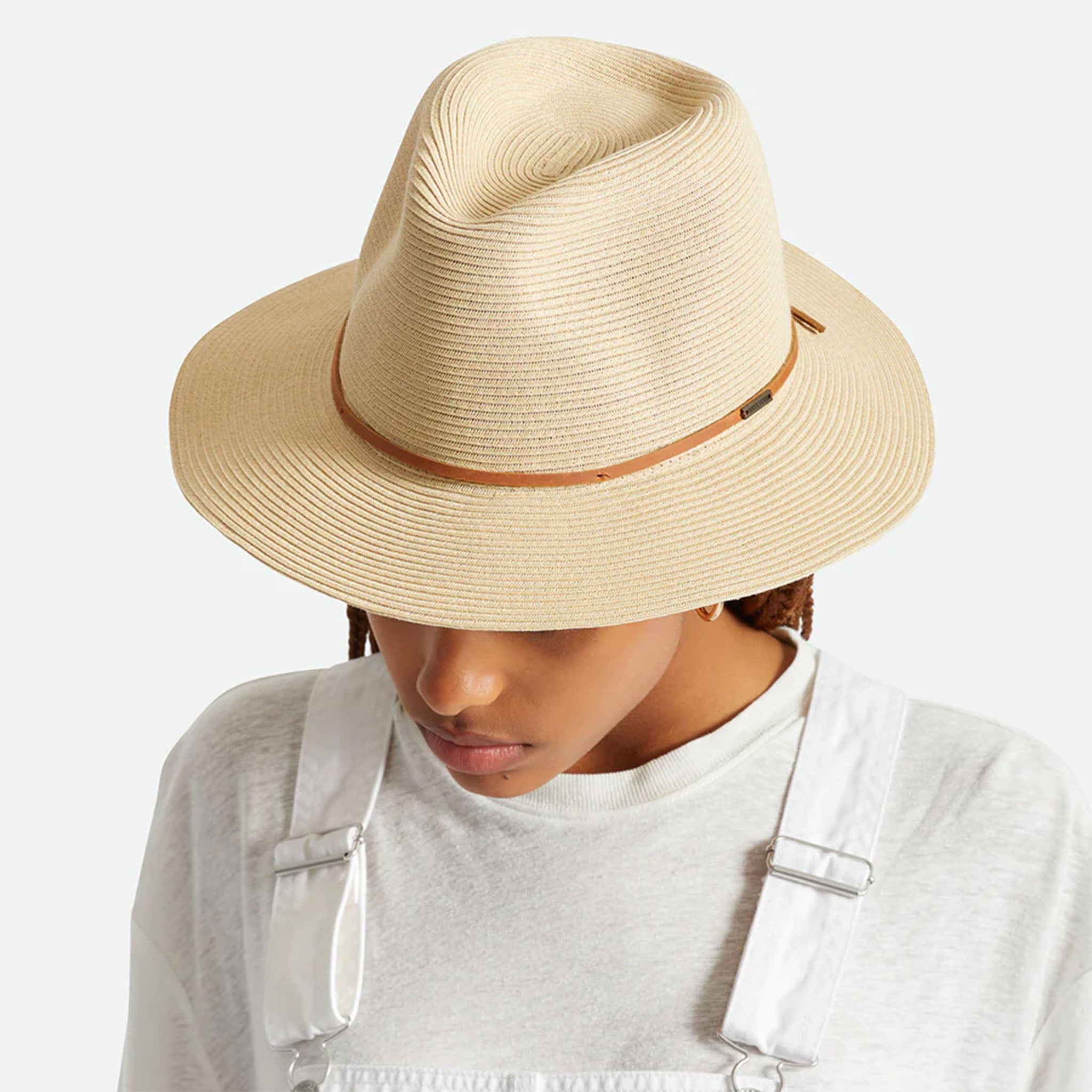 Brixton Wesley Straw Packable Fedora - Tan - Addison West
