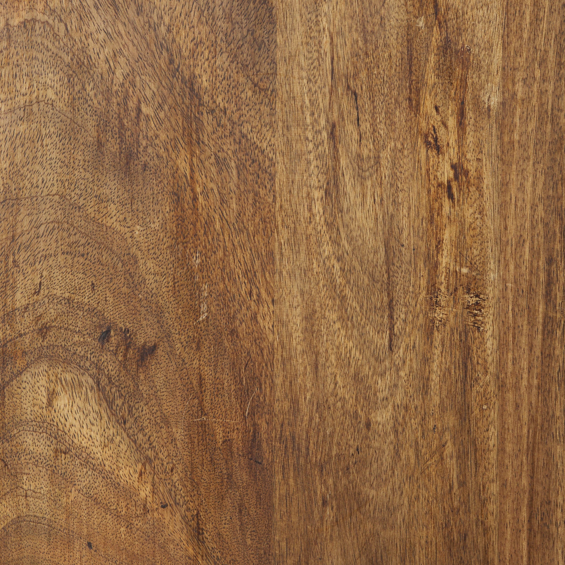 Close up of Brodie II Medium Brown Wood Copper Ladder Four Shelf Shelving Unit