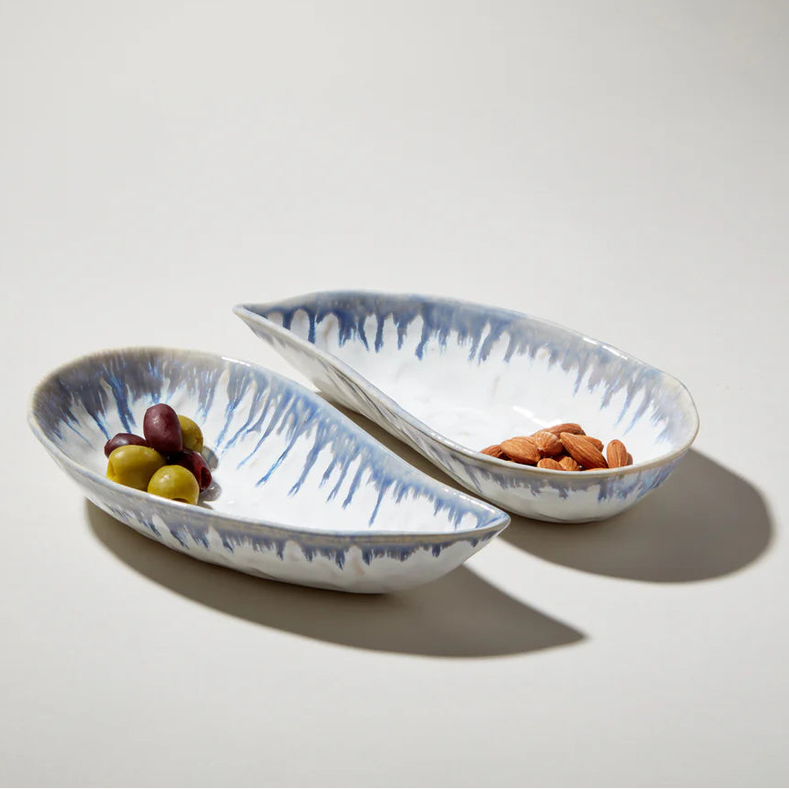 Simon Pearce Small Burlington Mussel Shell Bowl, Set of 2 on a white background at Addison West