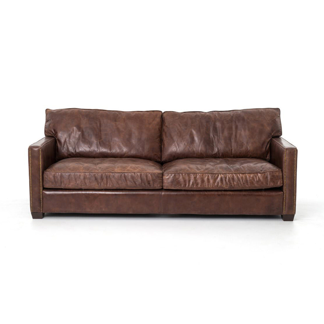 Four Hands Larkin Sofa in Cigar on a white background at Addison West
