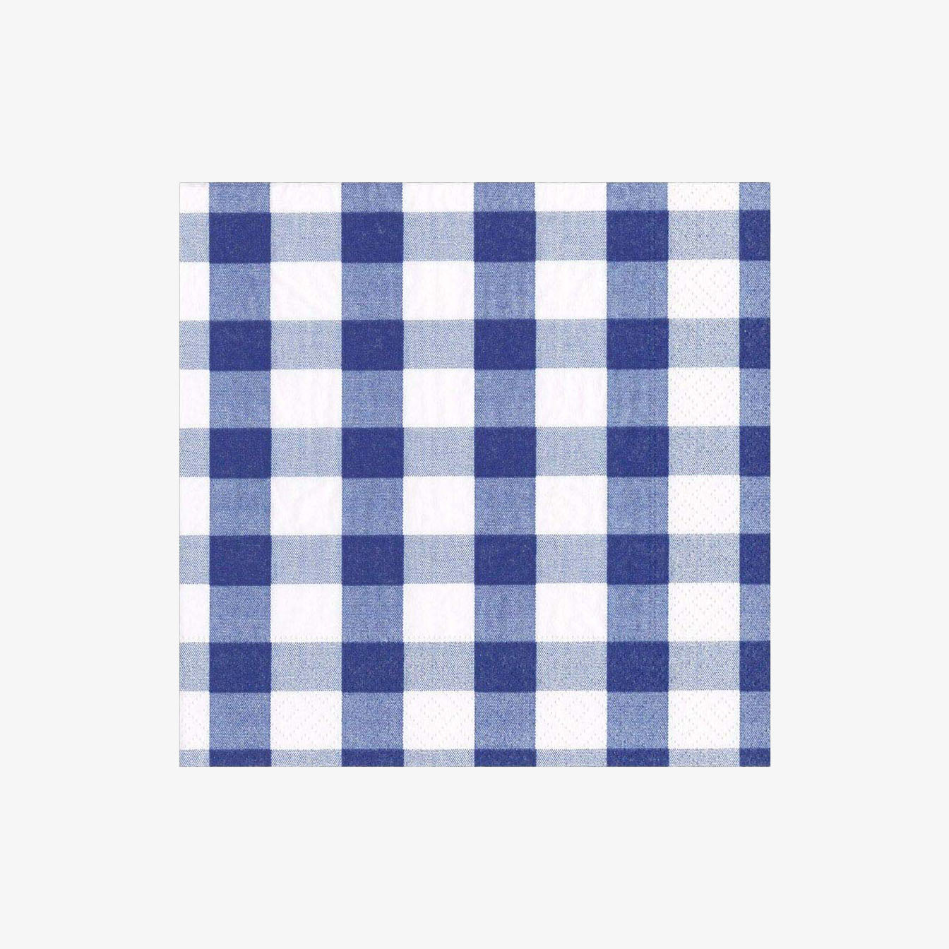 Caspari Gingham Lunch Napkins in Blue on a white background