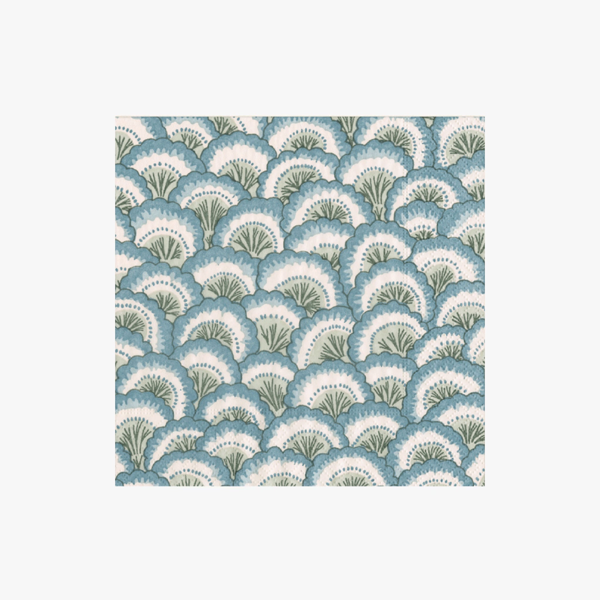 Caspari Pontchartrain Scallop Cocktail Napkin in Blue - Addison West