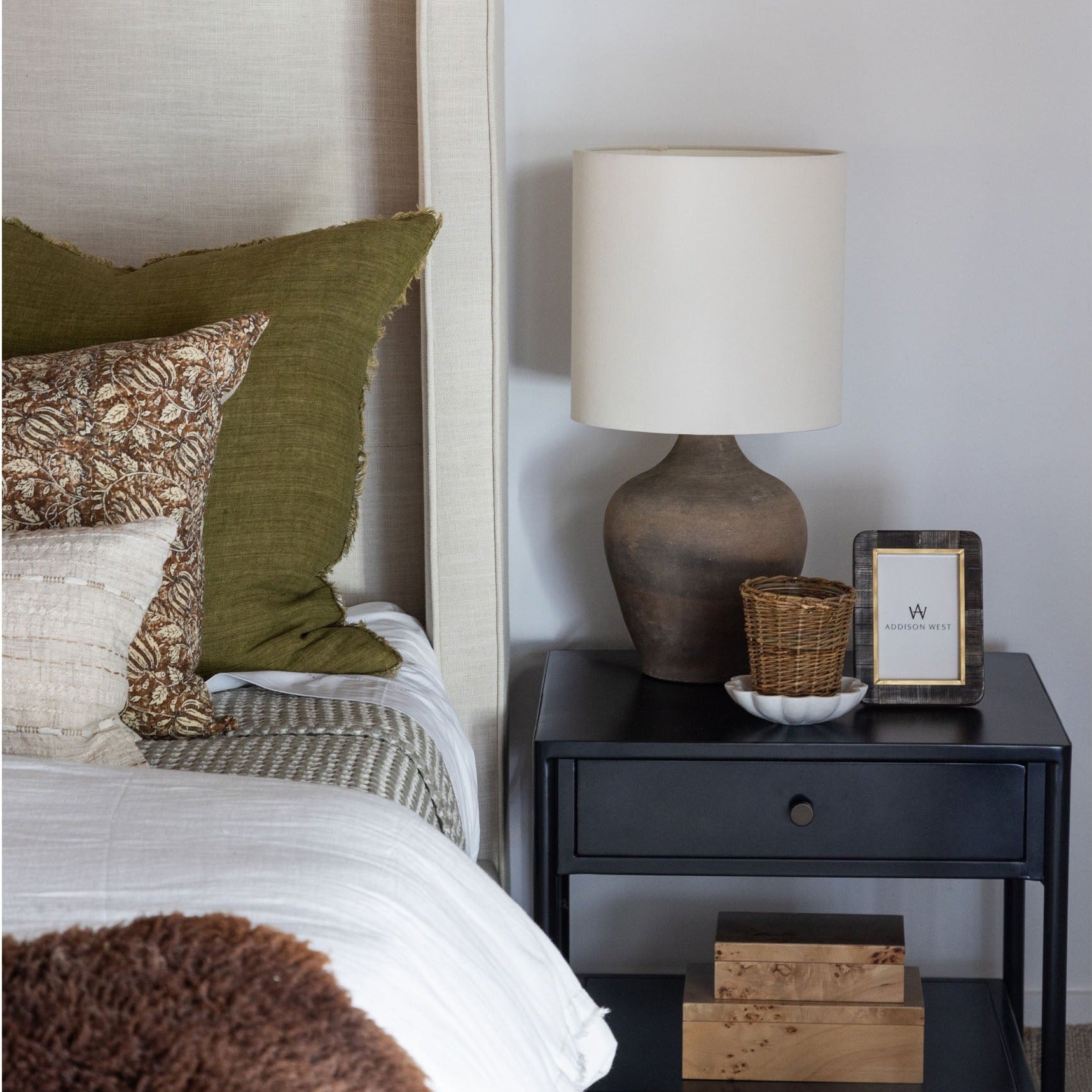 Cauvery Clay Rice Bottle Lamp - Addison West