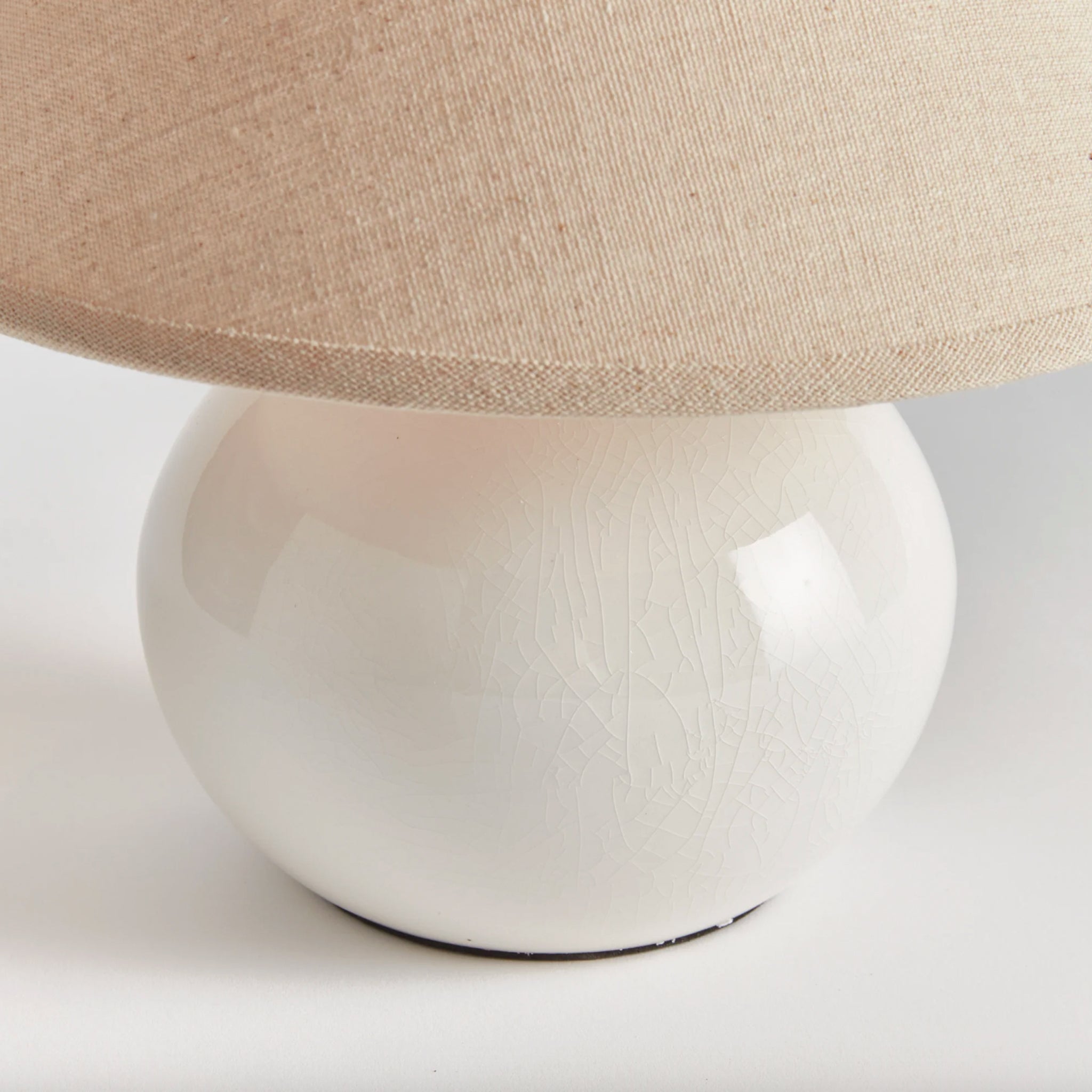 Charlie Mini Lamp in White on a white background at Addison West