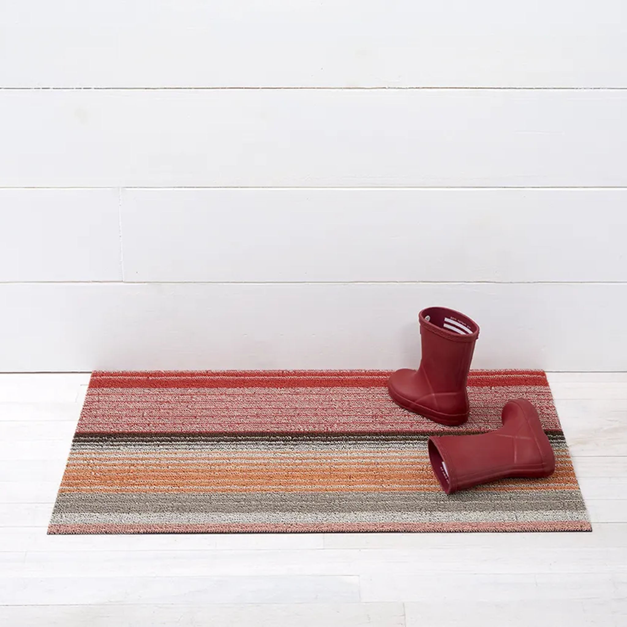 Chilewich Pop Stripe Paprika Shag Mat - Addison West