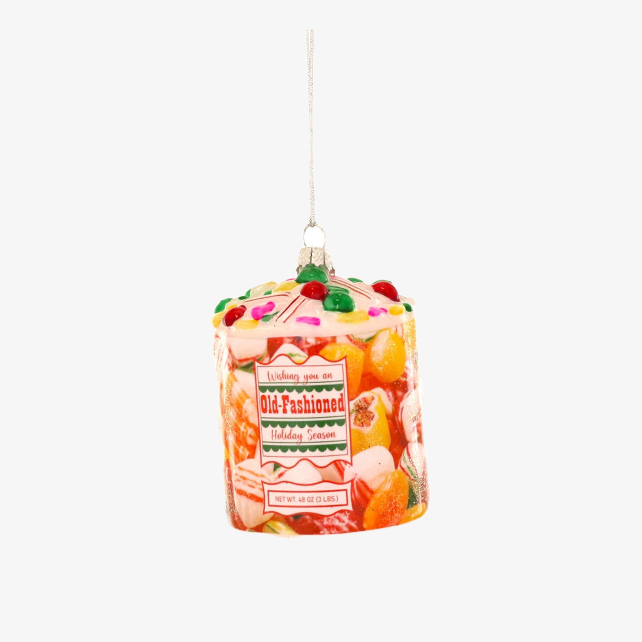 Cody Foster brand christmas candy ornament on a white background