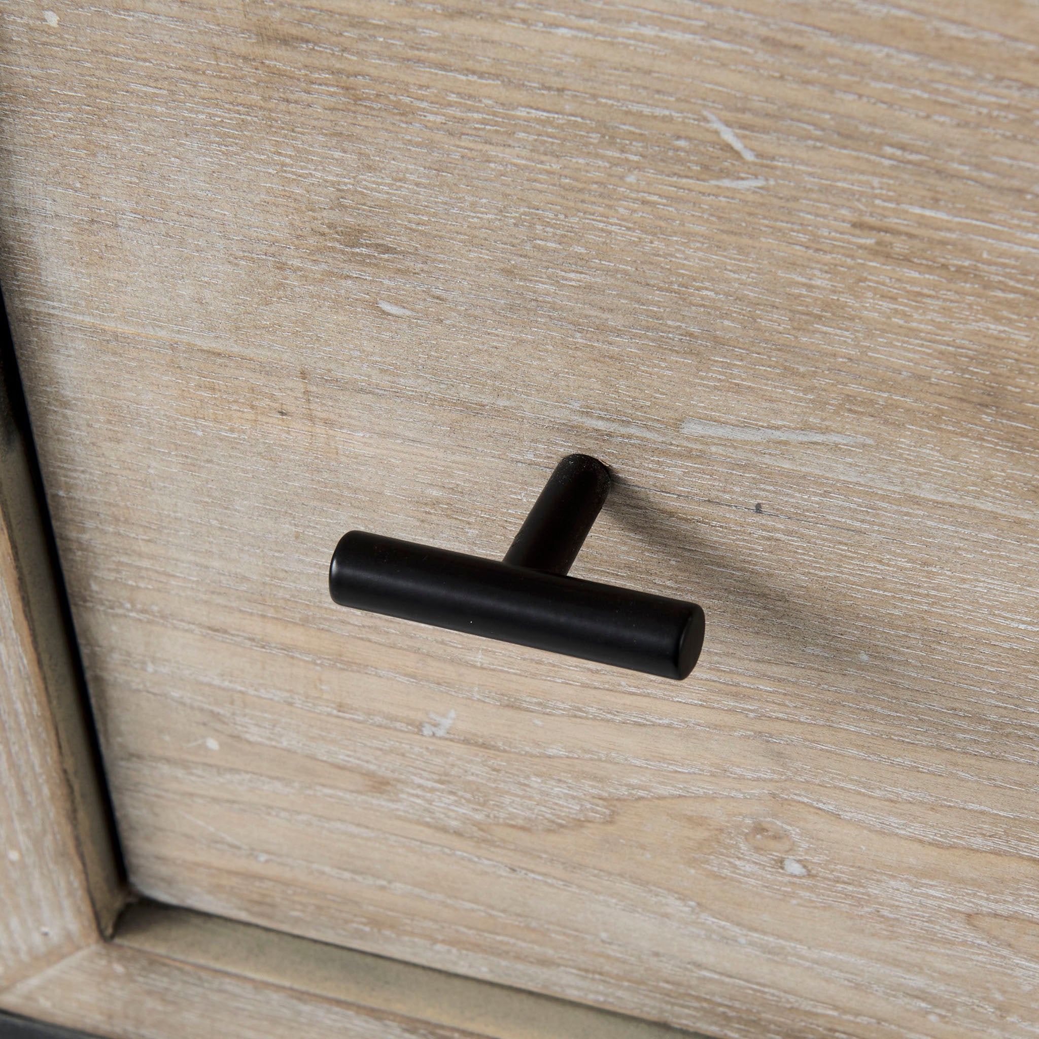 Carina Whitewashed and Metal Frame Accent Cabinet - Addison West