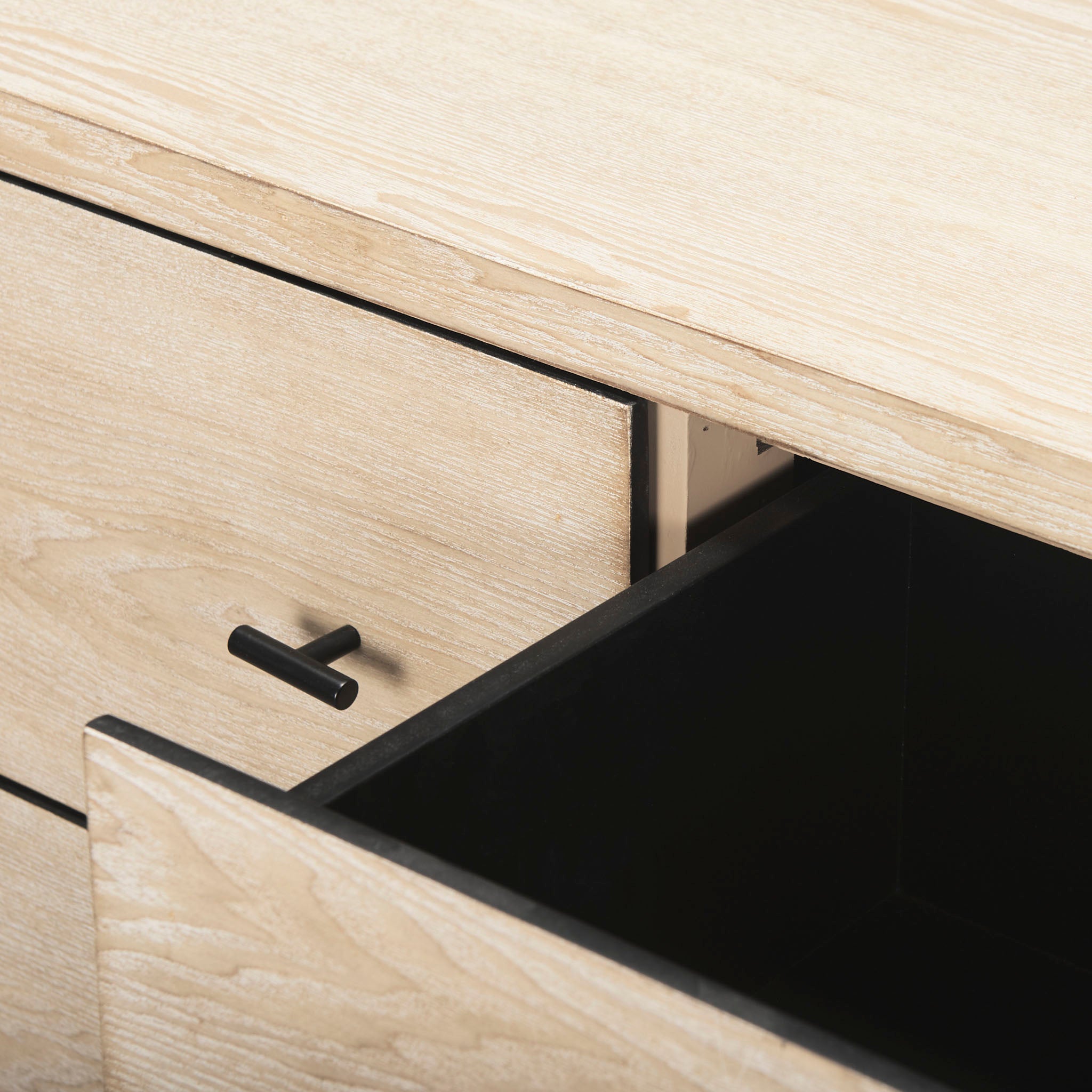 Carina Whitewashed and Metal Frame Sideboard - Addison West