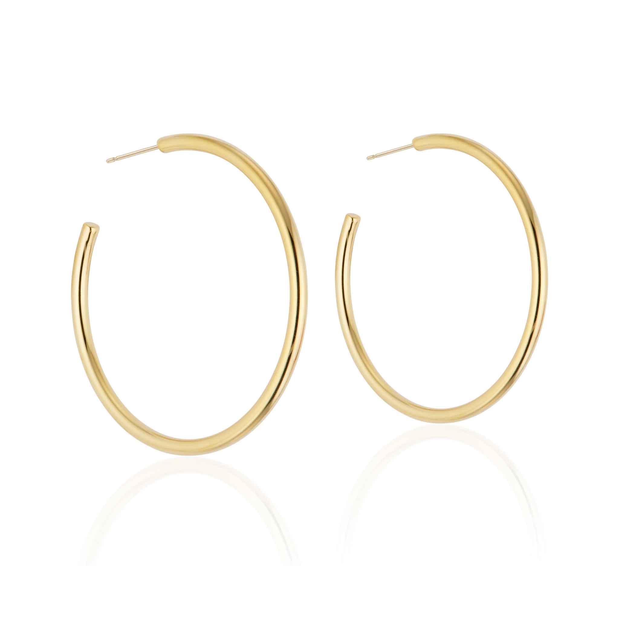 Elli Parr Classic Gold Hoops on a white background at Addison West