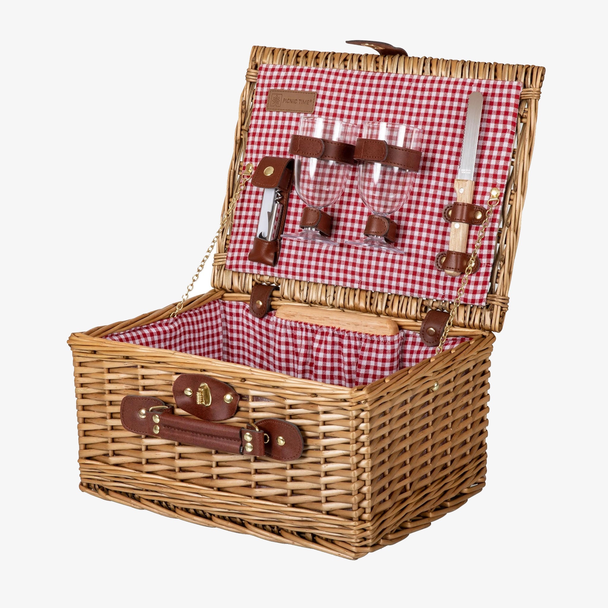 Classic Wine and Cheese Wicker Picnic Basket - Addison West