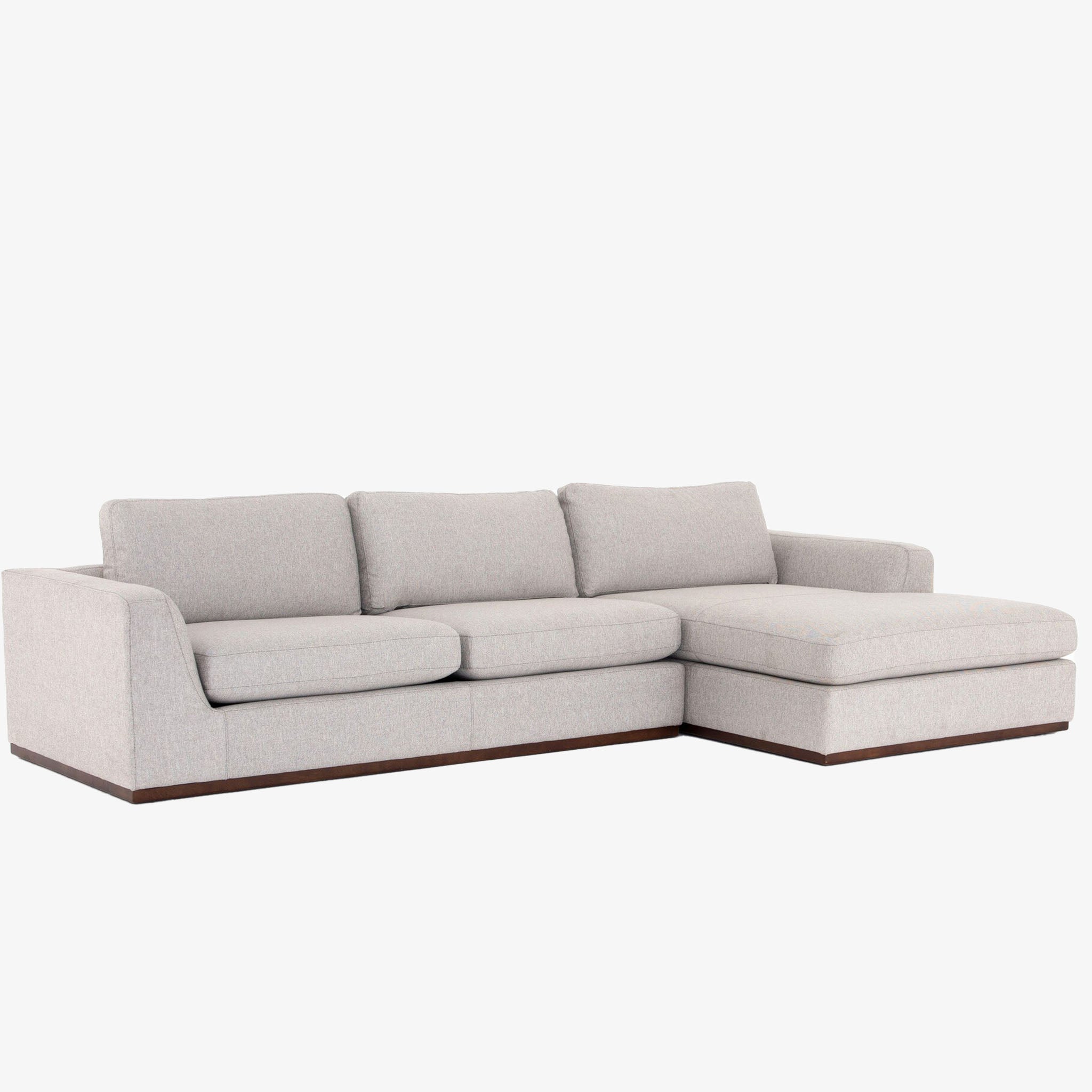 Four Hands Colt 2-Piece Sectional in Aldred Silver with Right Chaise - Addison West