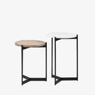 Crudités and Cocktails Nesting Side Tables in Light Wood - Addison West