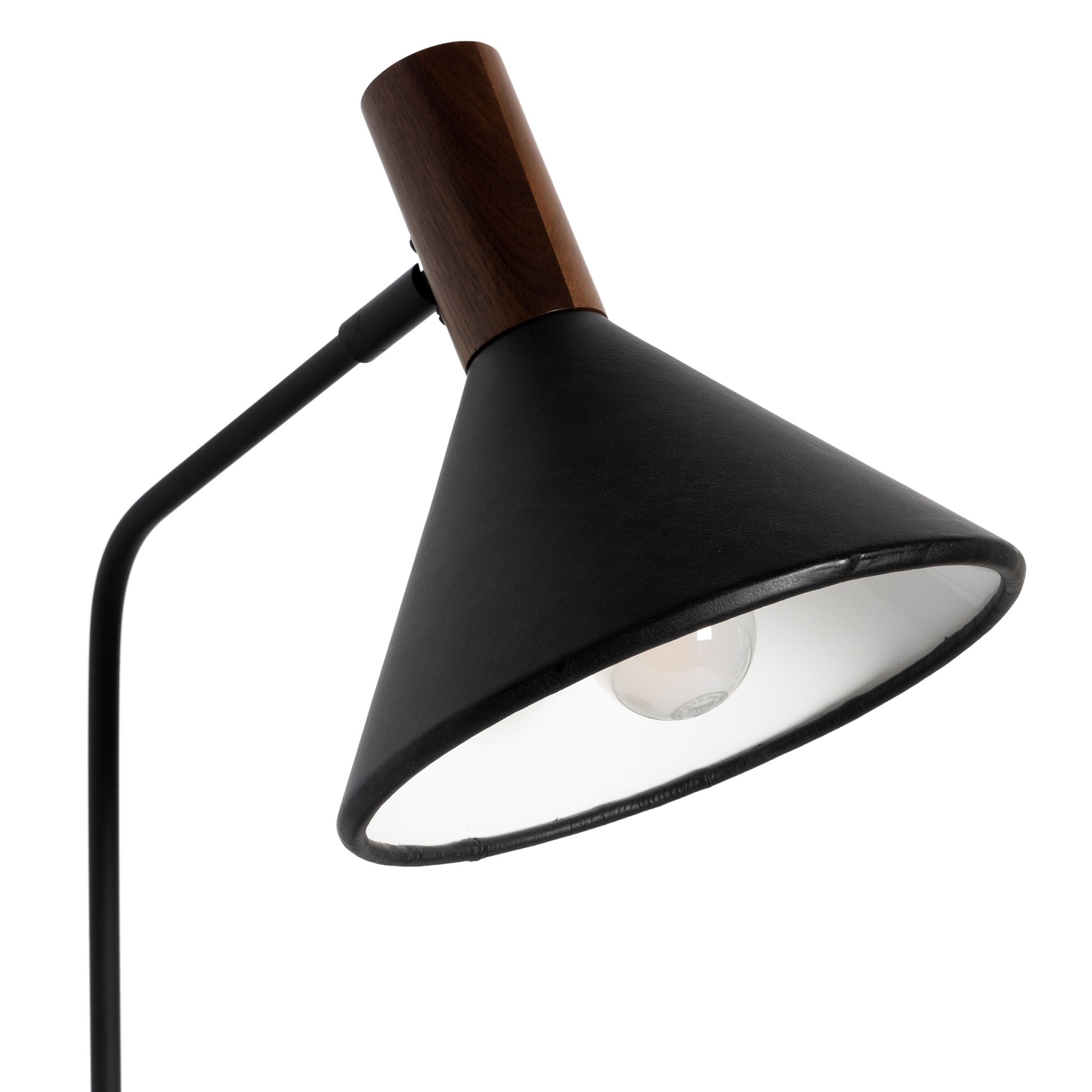 Four Hands Cullen Task Lamp in Black Leather - Addison West