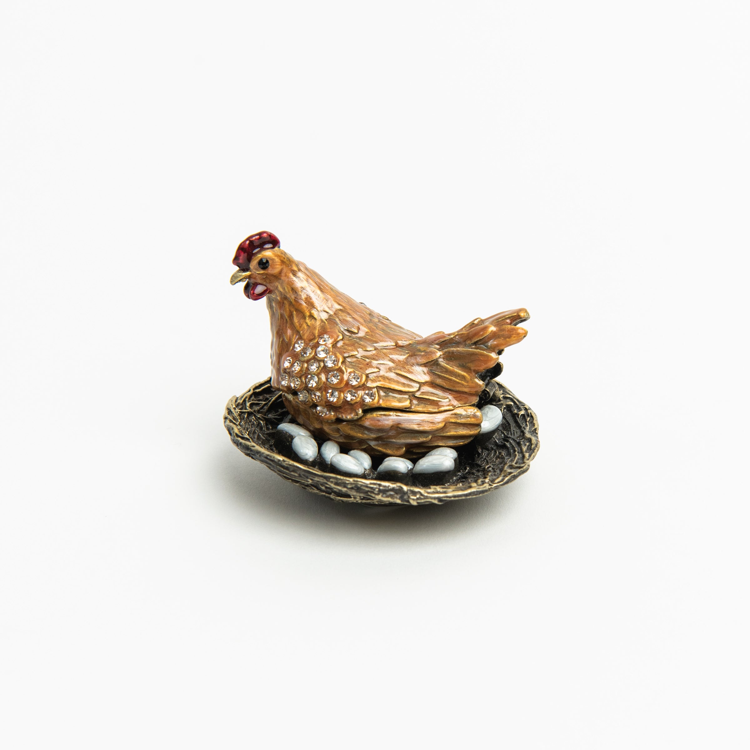 Golden Hen Trinket Box on a white background at Addison West