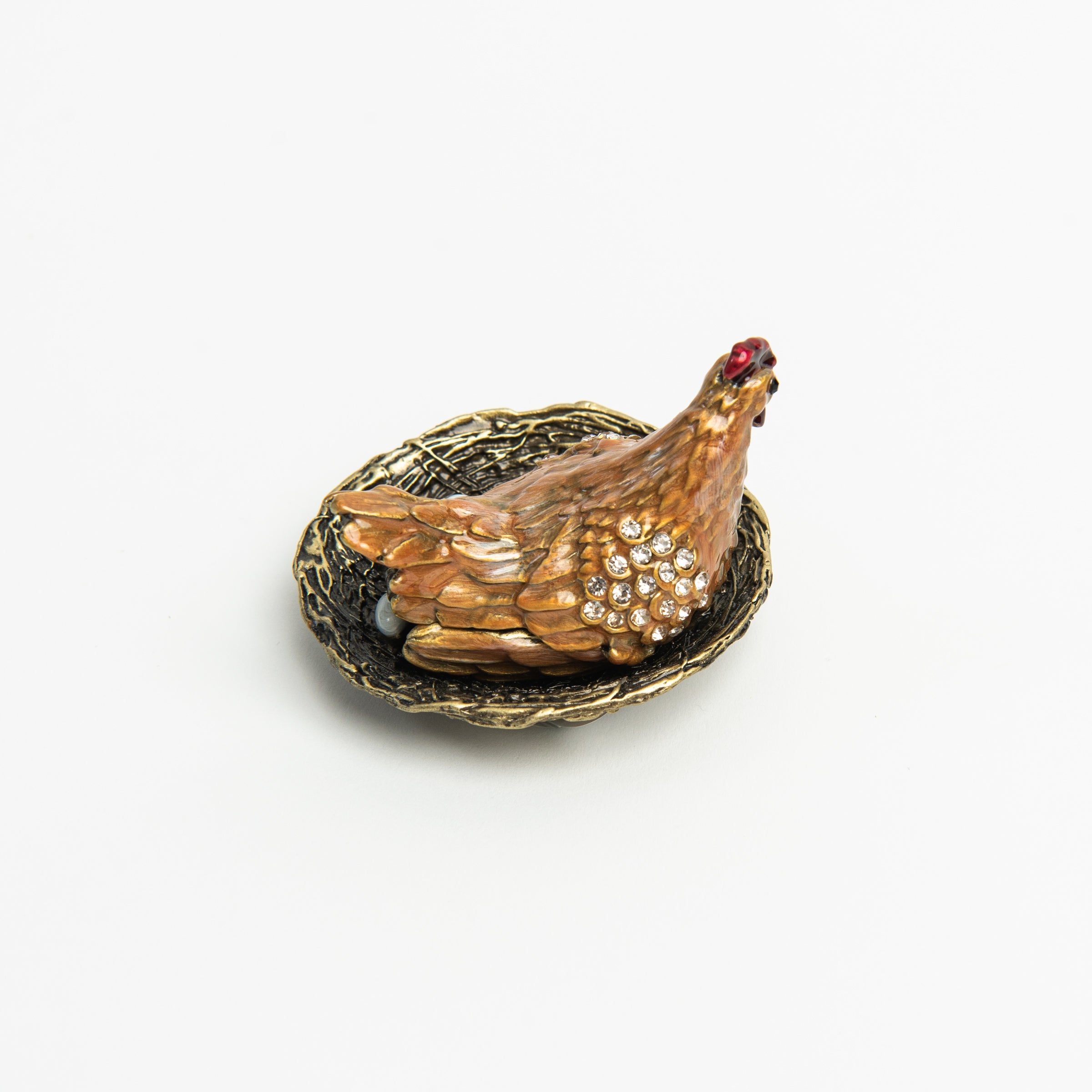 Golden Hen Trinket Box on a white background at Addison West