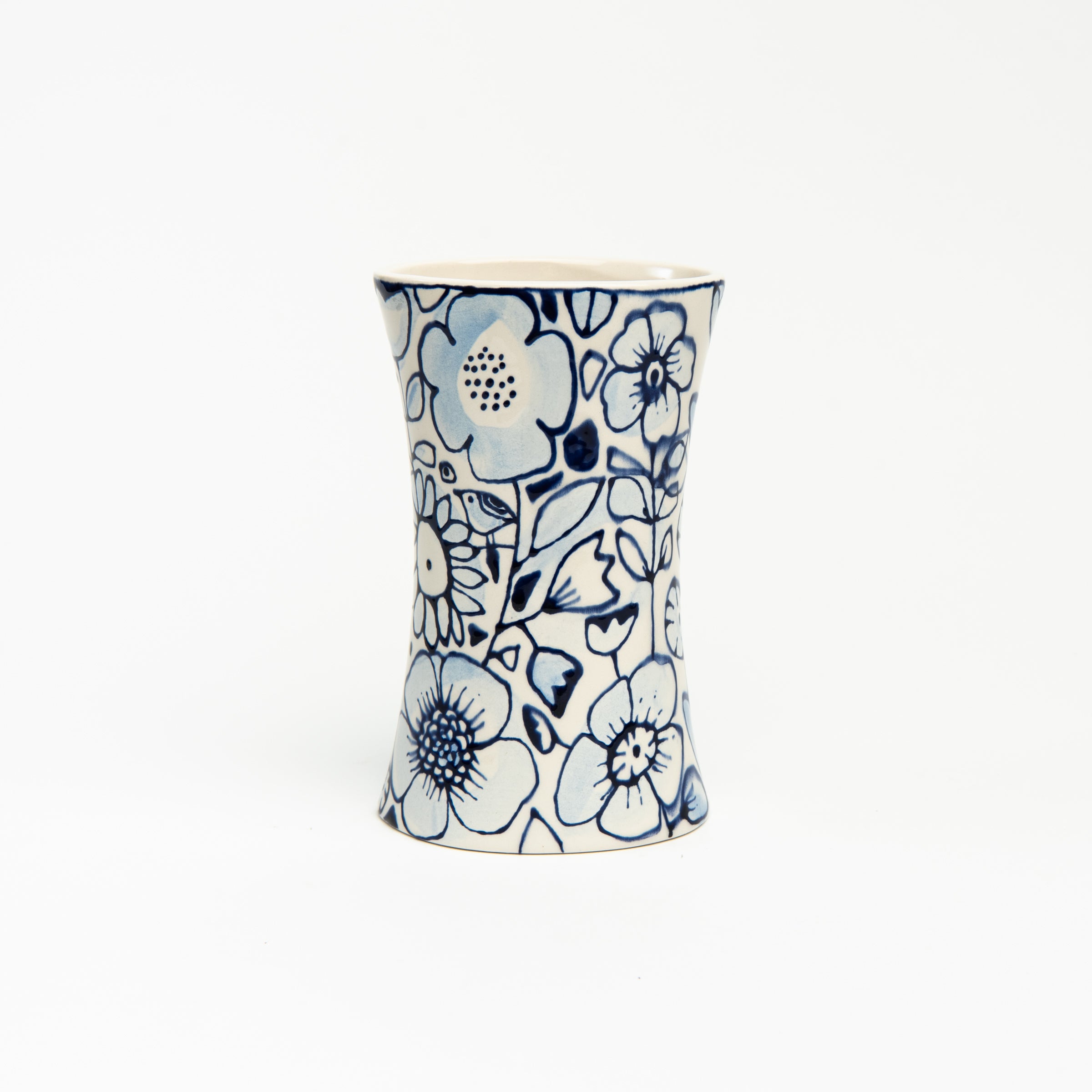 Stephanie Verdun Gathering Vase in Blue on a white background at Addison West