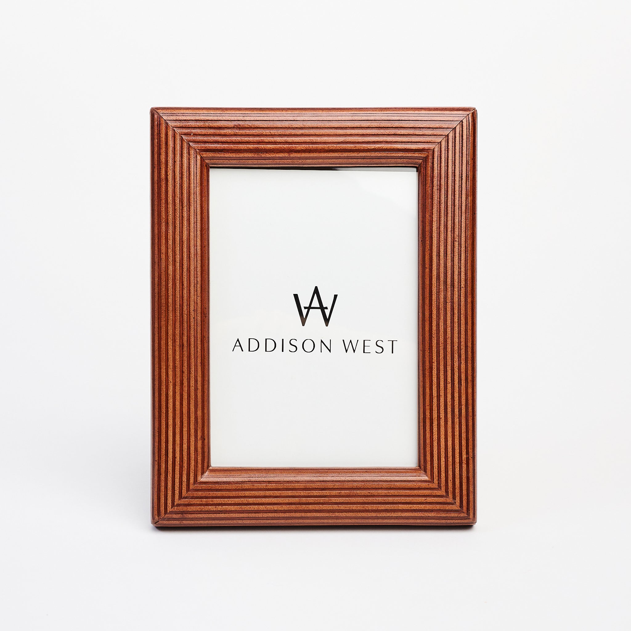 5" x 7" Alpenloge Leather Picture Frame on white background at Addison West