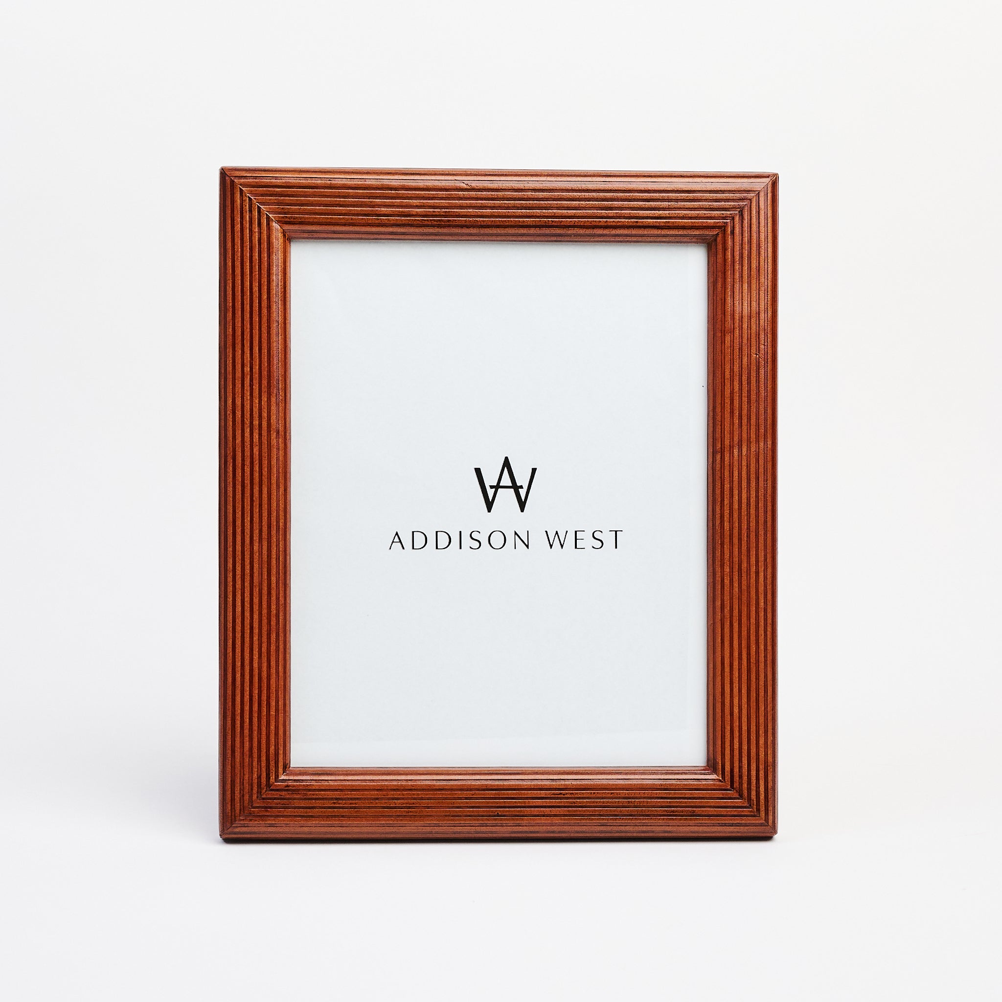 8" x 10" Alpenloge Leather Picture Frame on a white background at Addison West